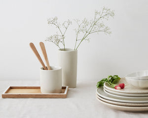 Stoneware Vase Pot - Off White