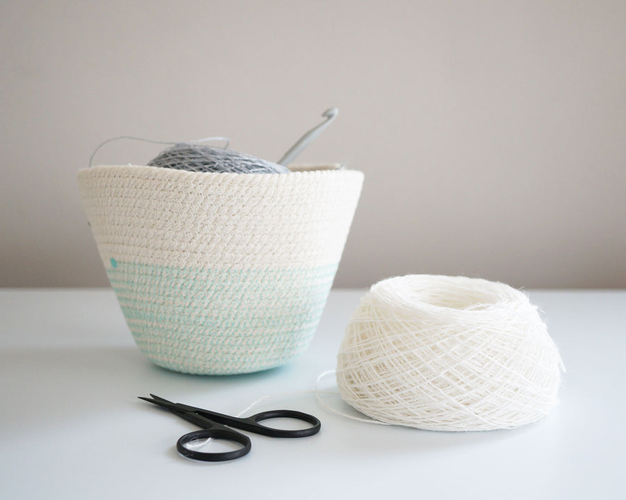 Cotton Cord Bowl - Aqua